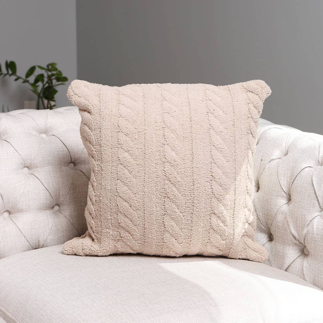 Fashion City - Wholesale Throw Pillow Cover - Braided Cable Knit Luxury Soft Cushion Cover11
