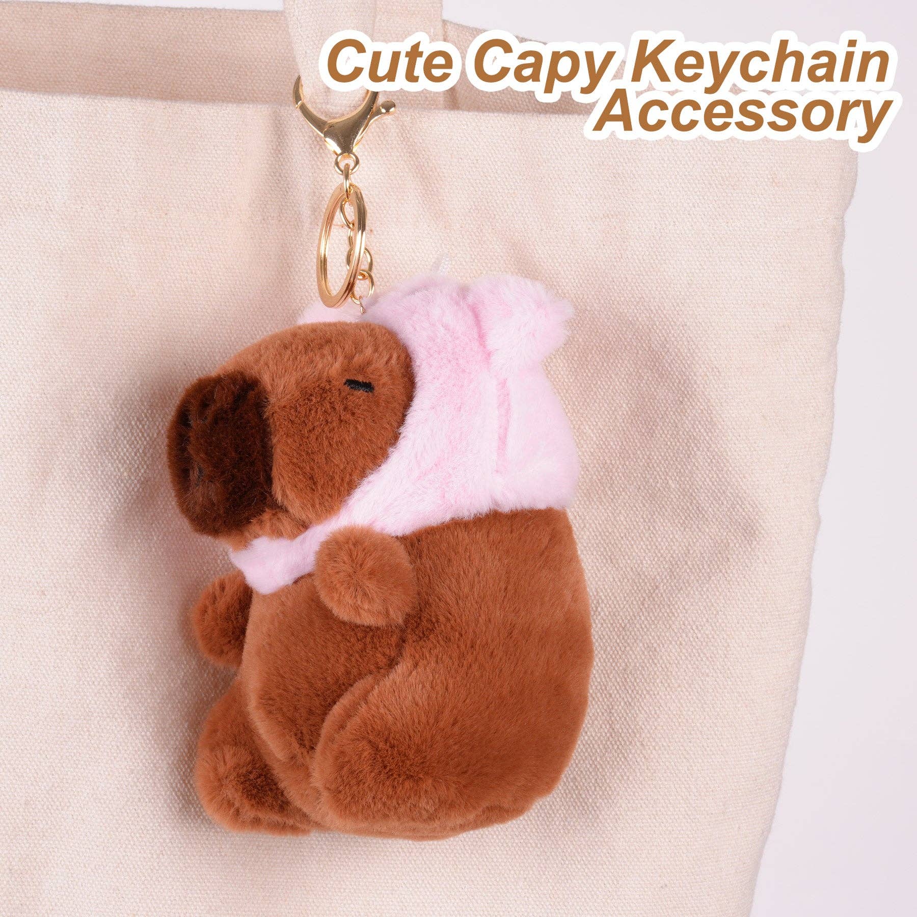 CapyFun - Wholesale Keychain - Unisex - Capybara Piggy Hat Plush Keychain2