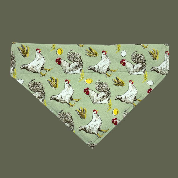 Woofingtons & Company - Wholesale Pet bandana – Dog - Free Range Chickens Over The Collar Dog Bandana Rooster Farm