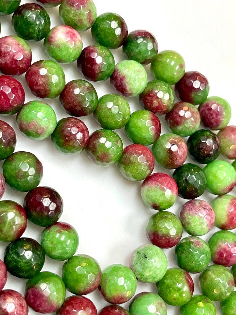 TRIVENI USA INC - Wholesale Beads - 12mm Brazilian Green Zoisite Faceted Gemstone Round  Beads3