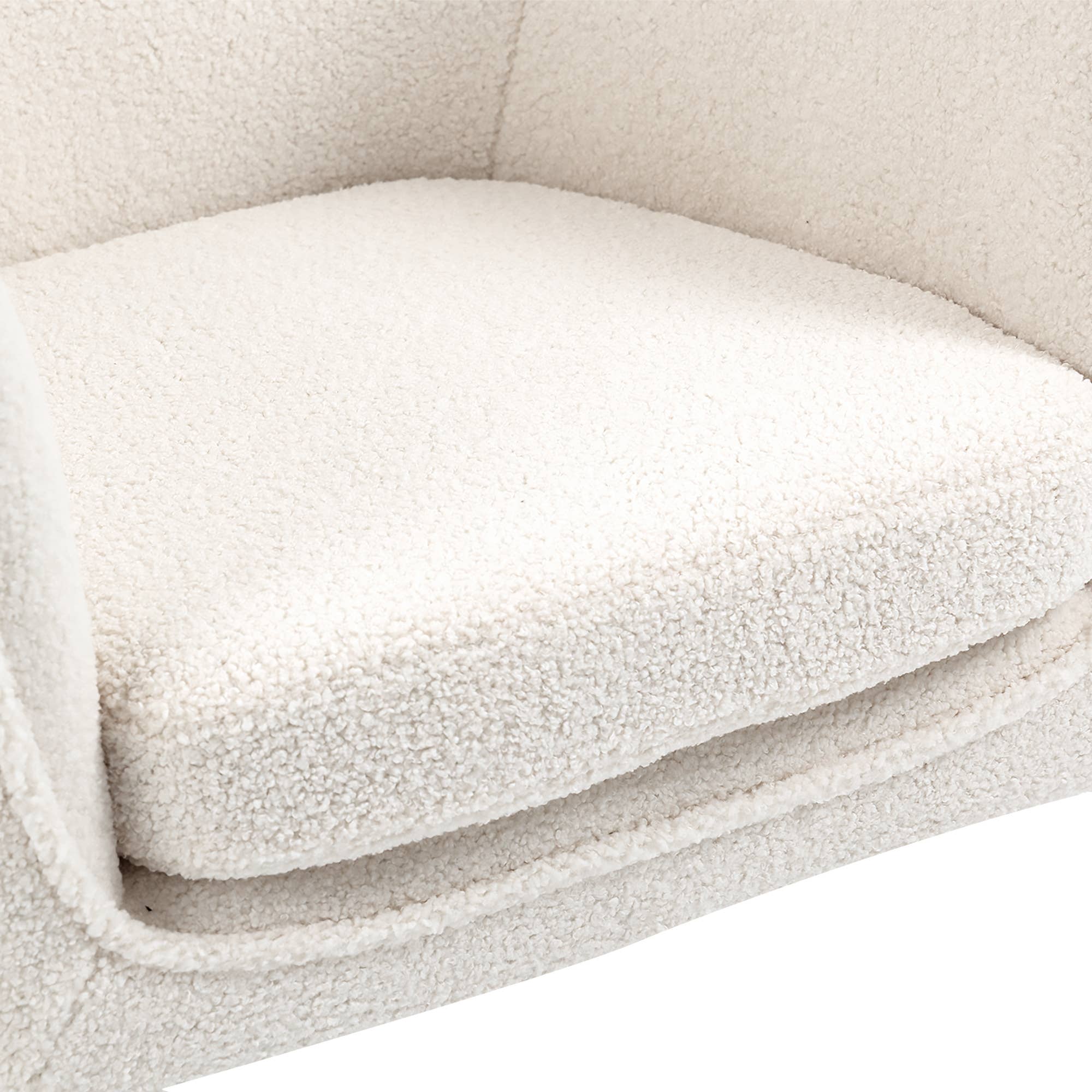 Glamour Home - Wholesale Chair - Ayame Beige Boucle Accent Chair with Black Iron Legs4