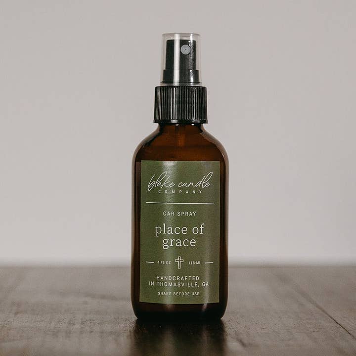 Spray per auto Place of Grace per la vendita all'ingrosso da parte di Blake Candle Company