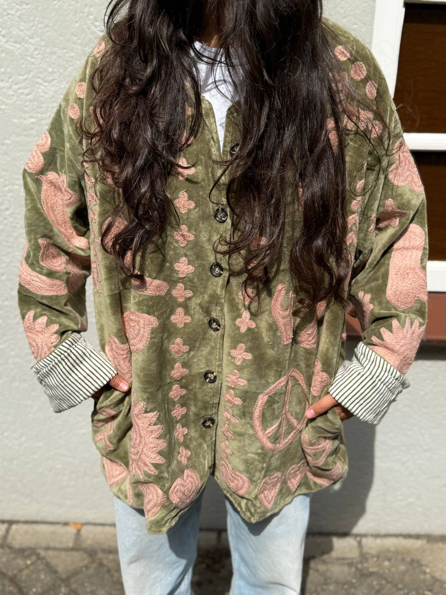 ToutVintage - Wholesale Jacket - Women's - Velvet Jacket DREAM green pink2