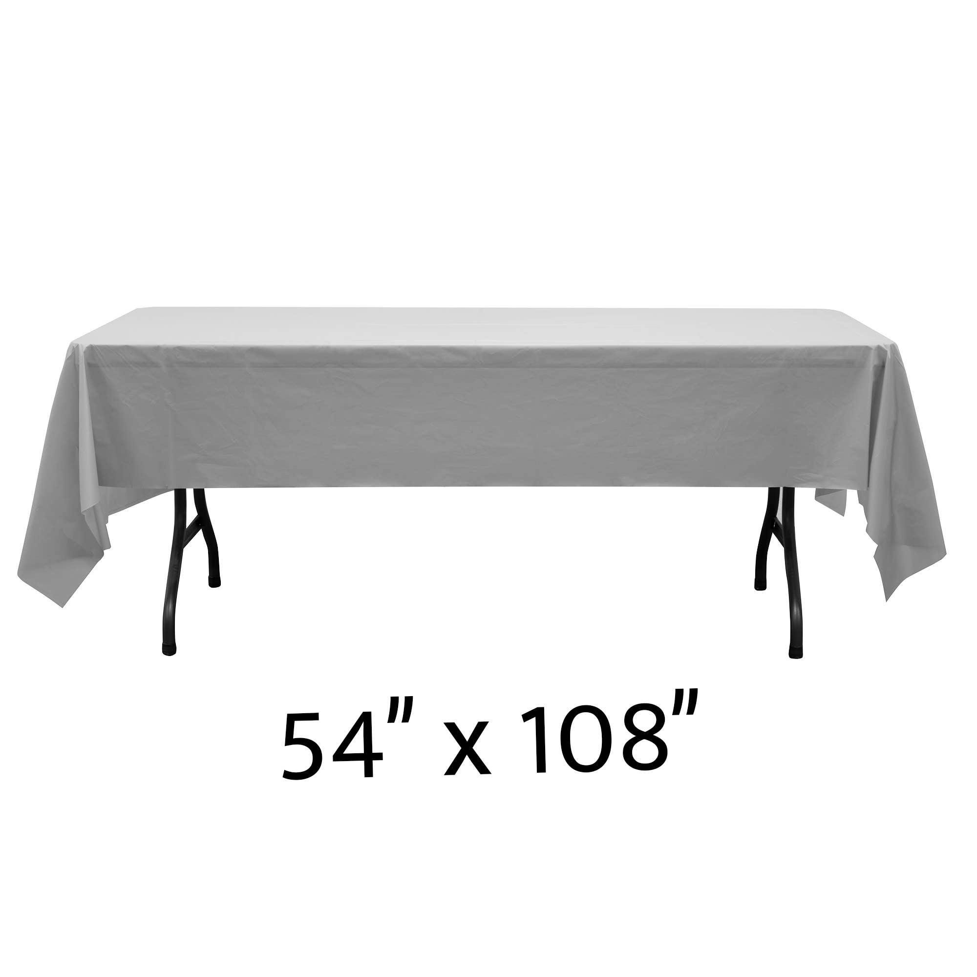 Rectangle Plastic Table Covers 12pc/pack - Silver for wholesale on Faire1