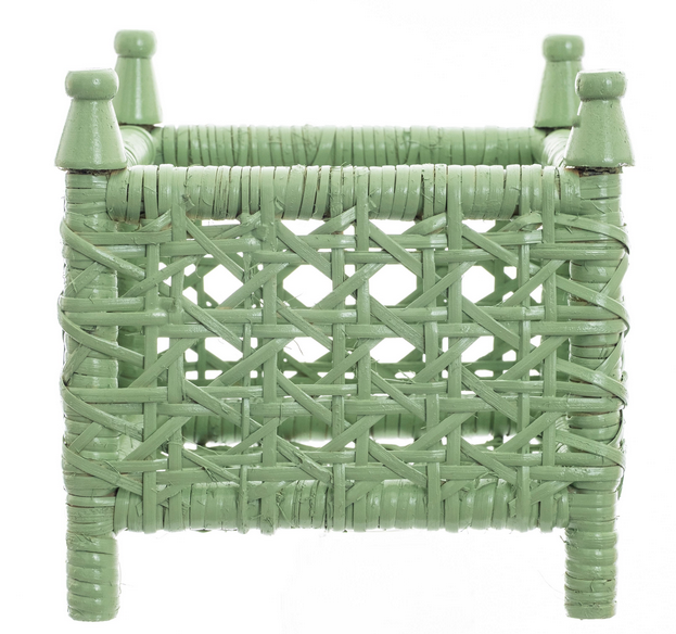 The Enchanted Home - Wholesale Planter Box - Mint Green Cane Wicker Box Planter0