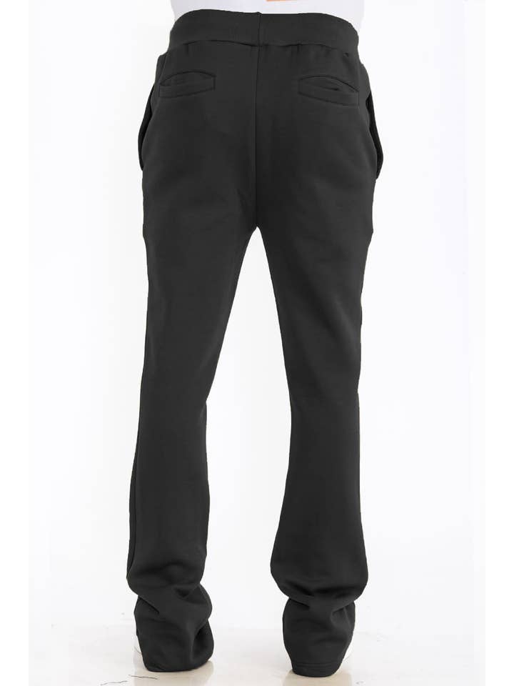 WEIV - Wholesale Athletic Sweatpants/Joggers - Men's - Mens Solid Fleece Flare Stacked PANTS1