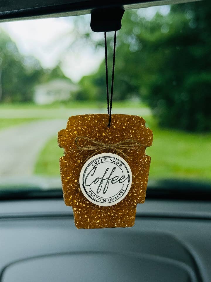Car Freshies Latte Cup Shape air fresheners for wholesale by Hometouch Candle Co.