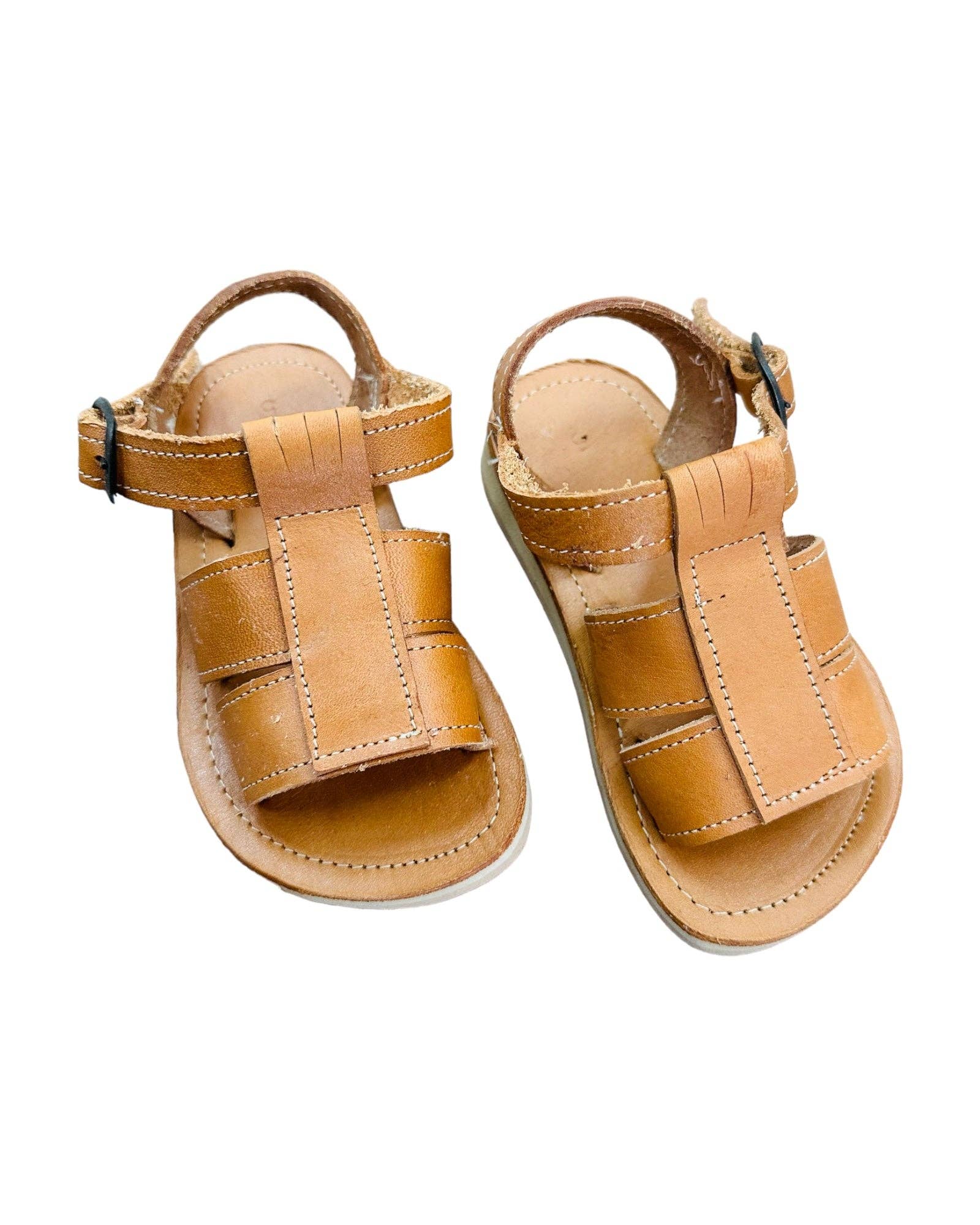Cielito Lindo - Wholesale Sandals - Kids - Mexican Boys Brown Leather Sandals0