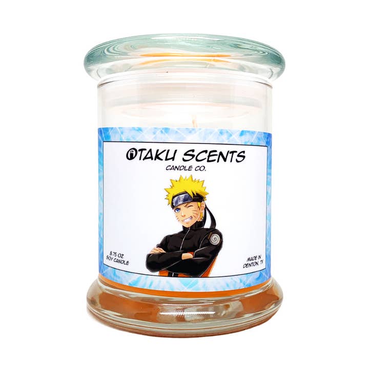 Bougie Naruto parfum melon frais, ozone, bois pur et musc – 248 g pour la vente par Otaku Scents