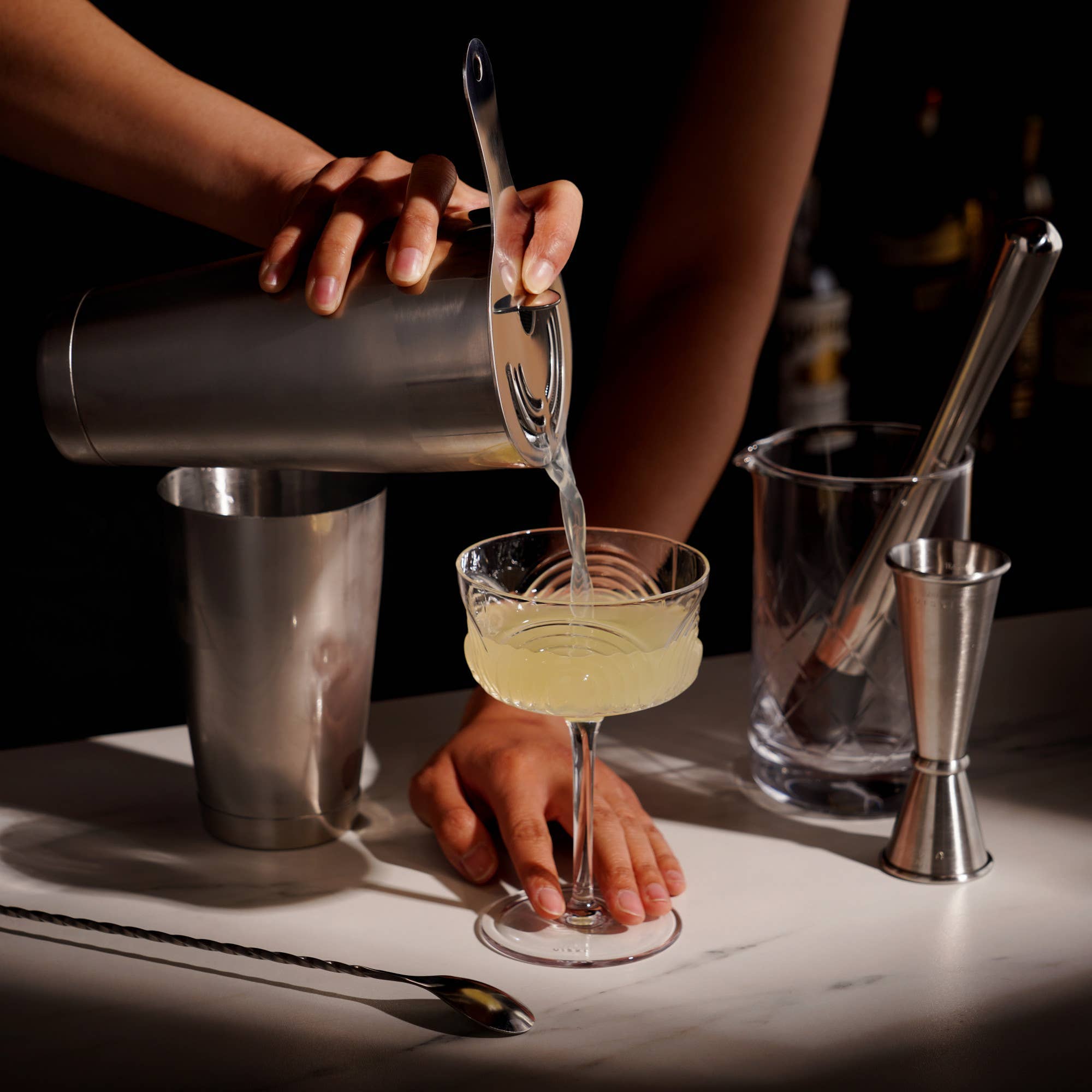 True Brands - Wholesale Bar Tool - Stainless Steel & Crystal Bar Essentials Set - Set Of 73