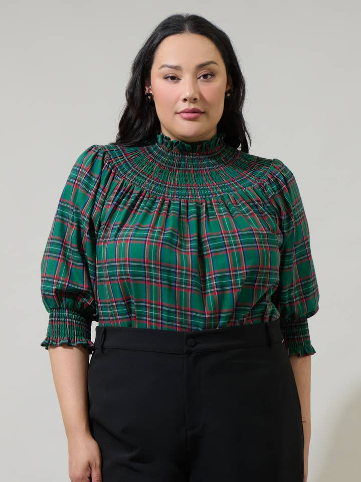 Top ricurvo Jace Plaid Verity per la vendita all'ingrosso da parte di Sugarlips