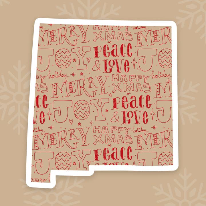 Autocollant d'état de papier d'emballage du Nouveau-Mexique pour la vente par The State Stickers