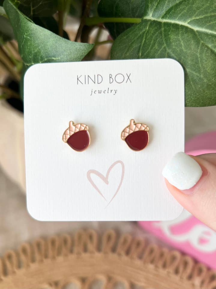 Earrings: Acorn for wholesale by Kind Box