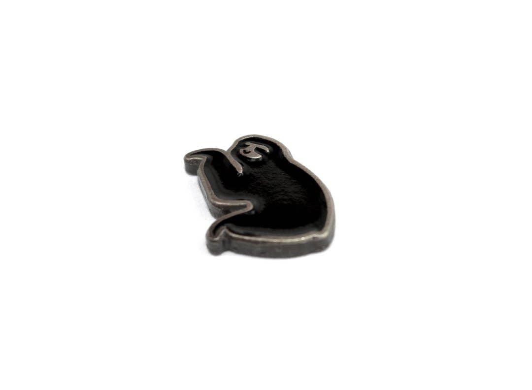 Sloth Steady - Wholesale Lapel Pin/Button - The Black on Silver Mini Sloth Pin2