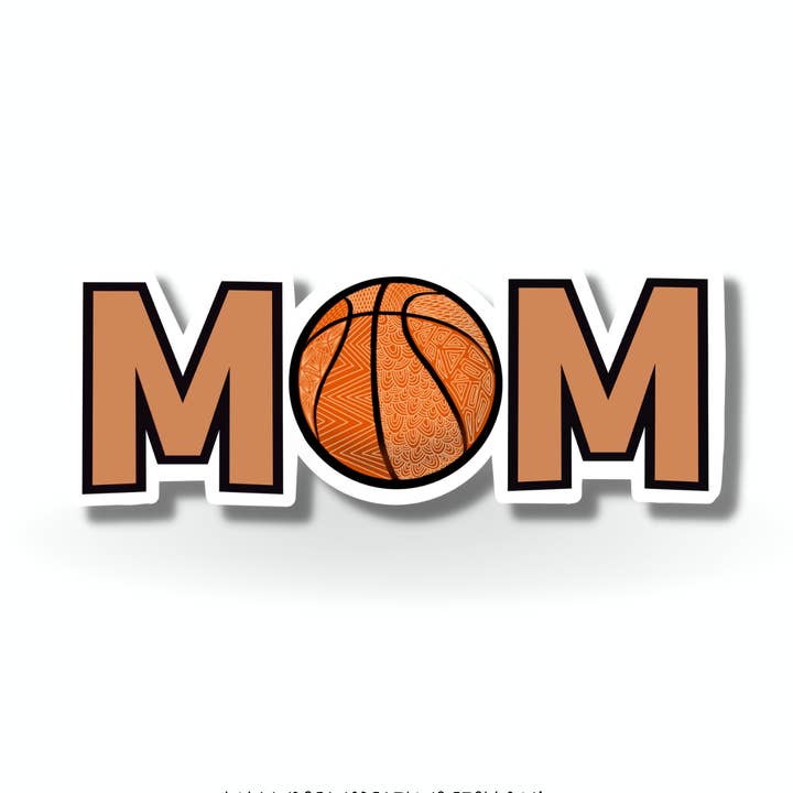 Autocollant Basketball MOM, imperméable dessiné à la main, vinyle, sport pour la vente par Lola & Bean Creations