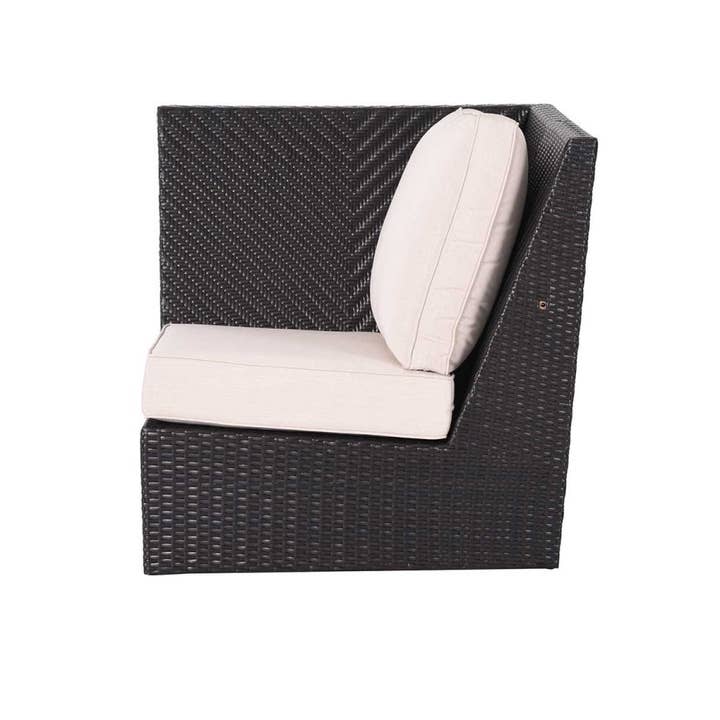 Beige Delano 5-Piece Wicker Sectional Sofa Set for wholesale on Faire12