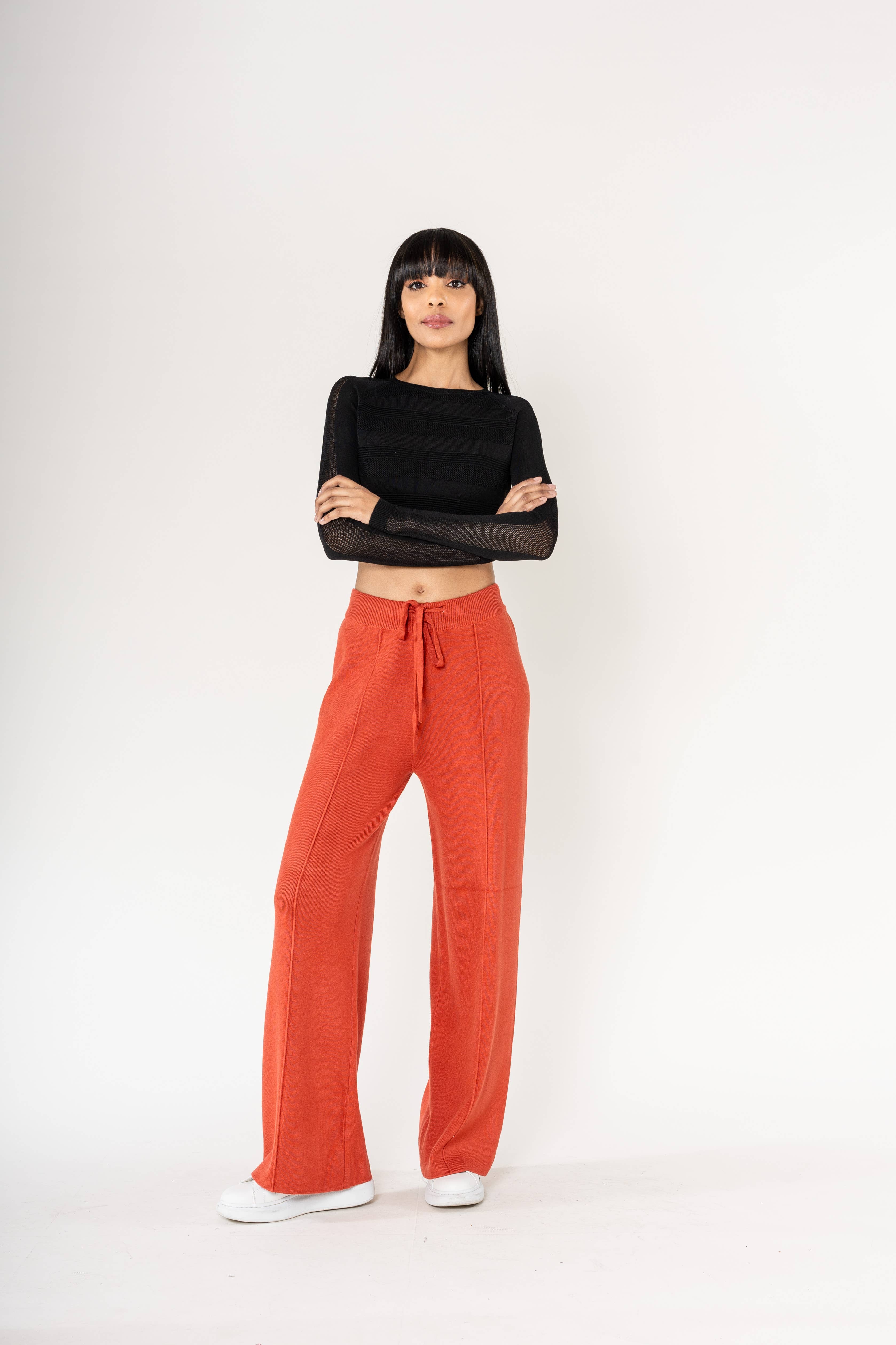 Nina Carter – Engroshandel Bukser - Dame – F025 Flared Cocooning Comfort-strikbukser38