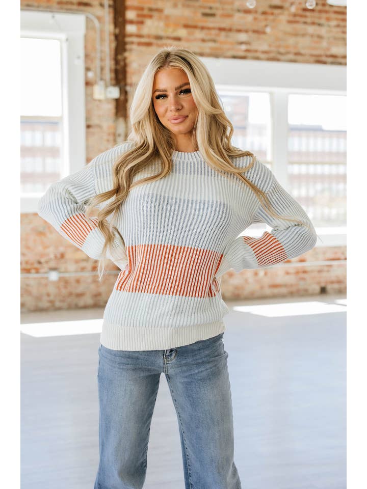 Liam & Company - Wholesale Knit Sweater - Women's - Maxine Colorblock Knitted Sweater