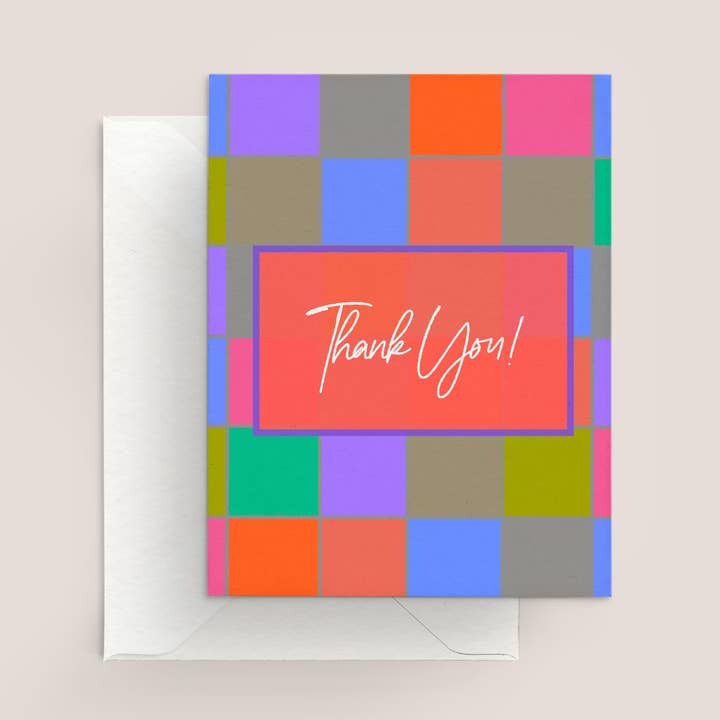 Carte de remerciement avec bloc de couleur pour la vente par K. Jones