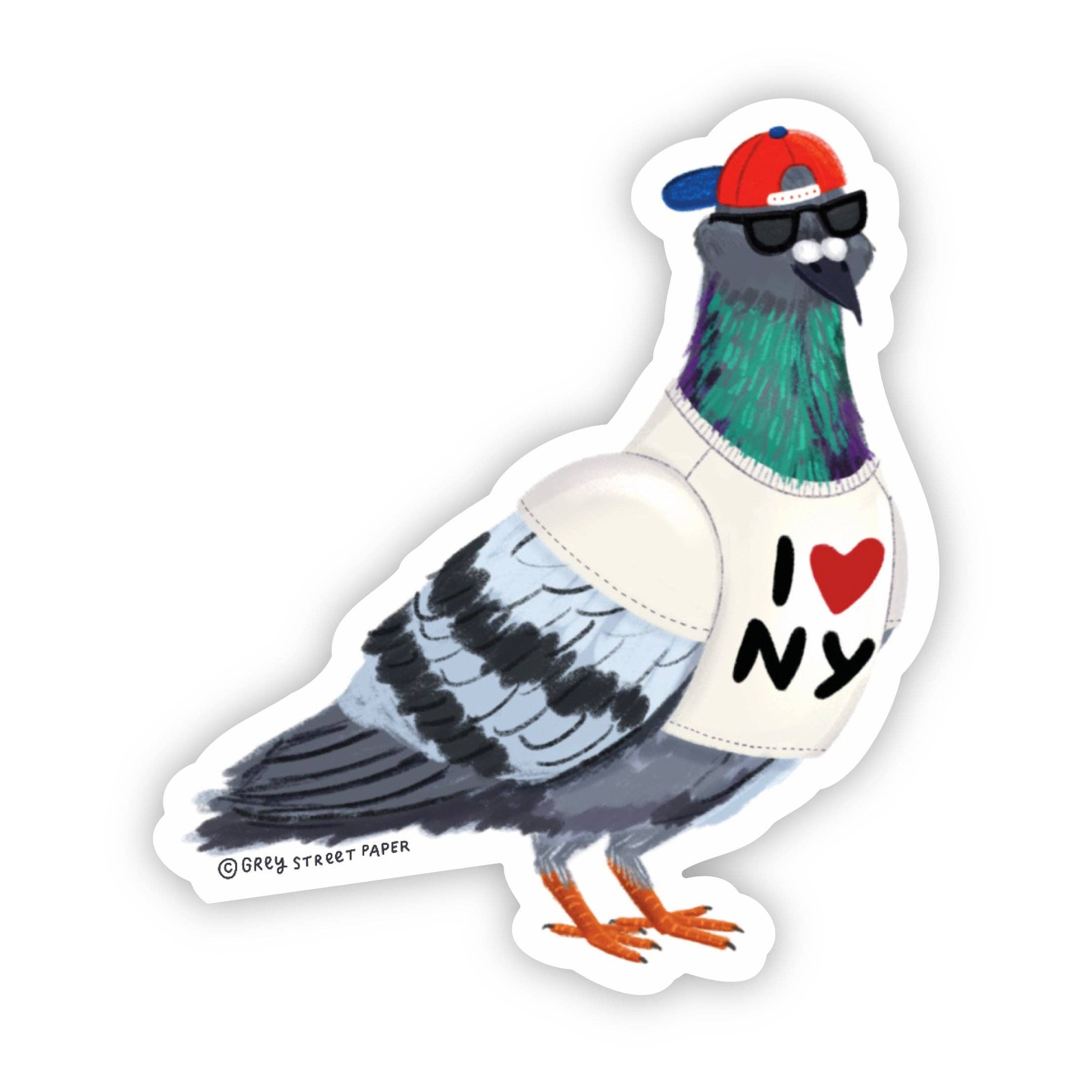 Grey Street Paper - Wholesale Sticker - I Love New York Pigeon Sticker0