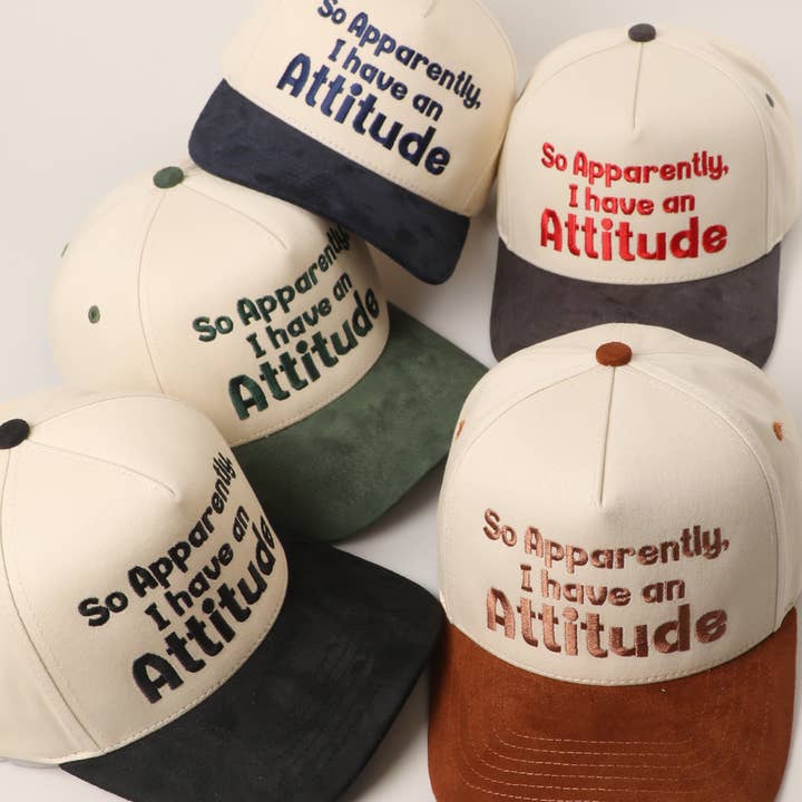 Fashion City - Wholesale Trucker Hat - Women's - So Apparently I Have An Attitude Two-Tone Suede Trucker Hat2
