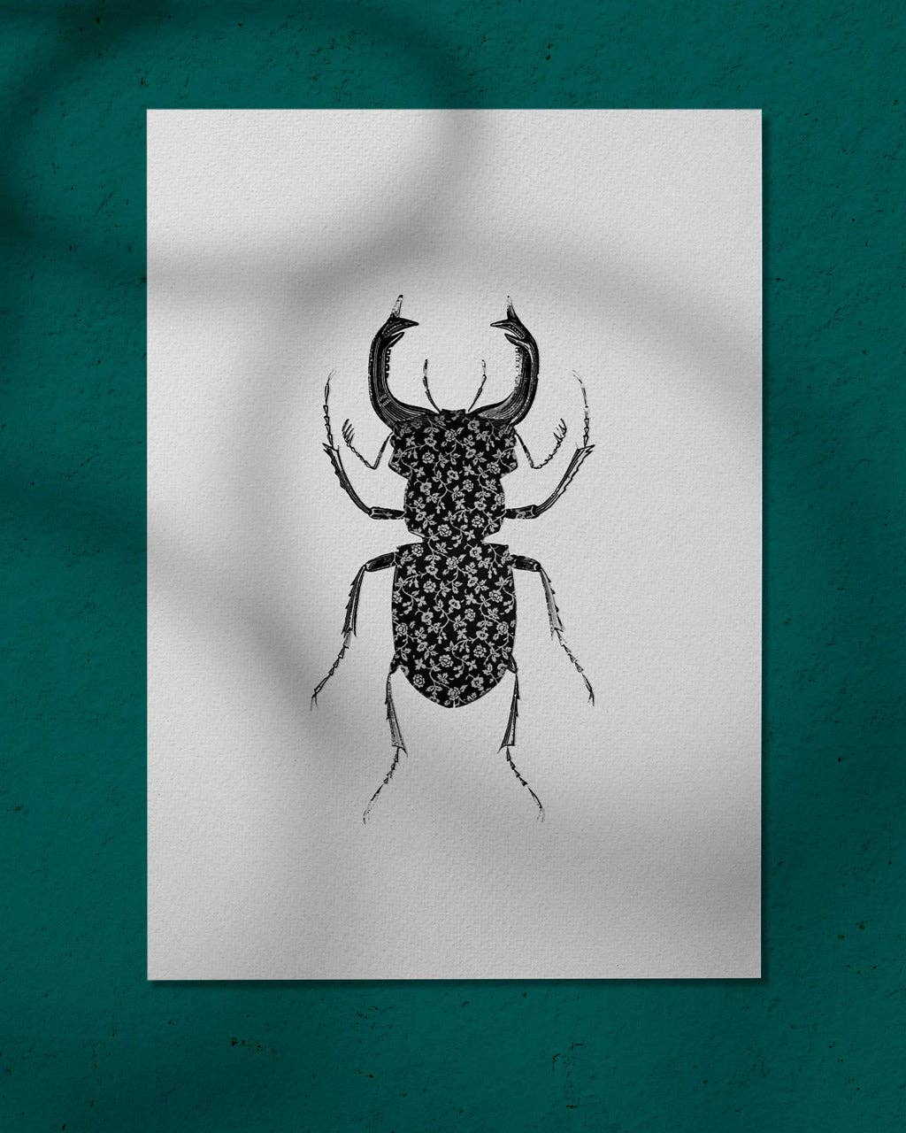 Angela Britton – Engroshandel Kunsttryk – Baggrund Stag Beetle - Print af Original Illustration på Akvarelpapir3