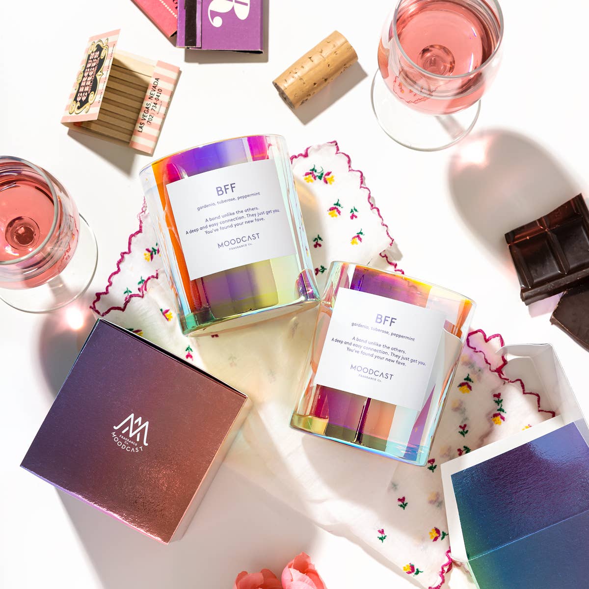 Moodcast Fragrance Co. - Vente Bougie en bocal - Bougie en cire de coco - Ambiance - BFF - Pot en verre de 8 oz3