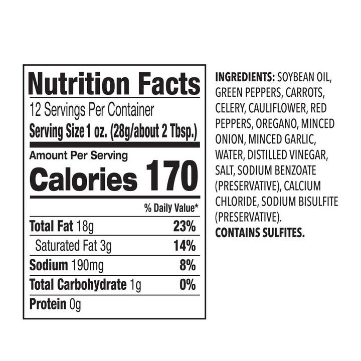 Delallo - Wholesale Pickled Vegetables - Mild Chicago Style Giardiniera 16oz