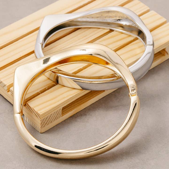Irregular Shape Hinge Bangle Bracelet for wholesale by The Looks by Fame Accessories