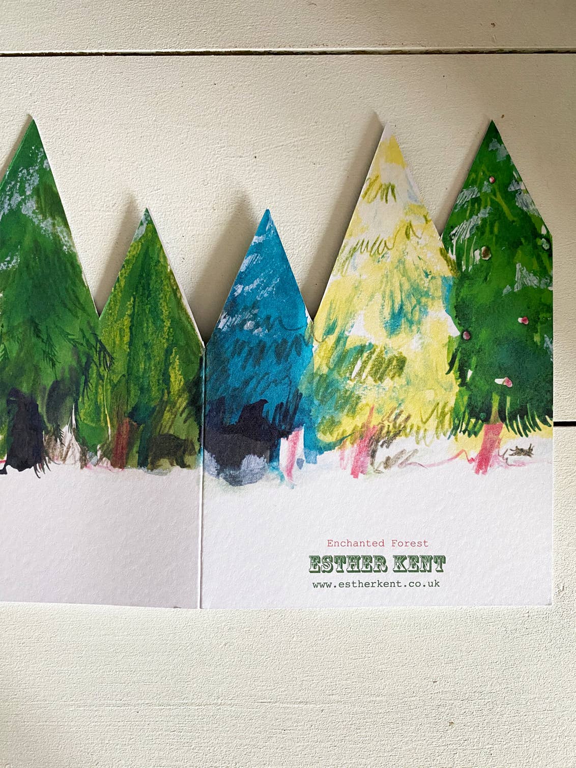 Esther Kent Design - Vente Cartes de Noël - Carte accordéon finie à la main Forêt Enchantée9