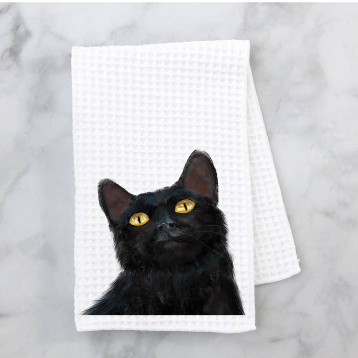 Black Cat keukenhanddoek voor wholesale door MerikaArt