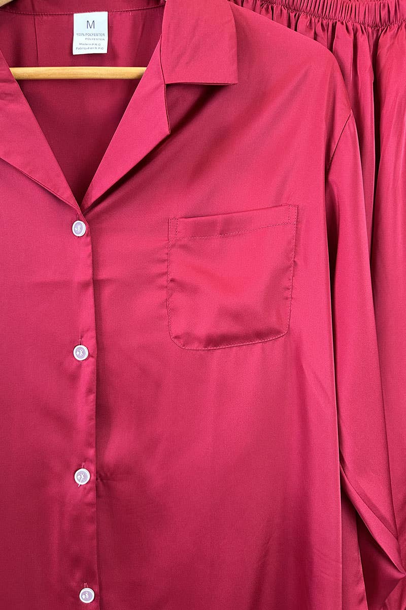 Belle Com'Elle - Vendita all'ingrosso Completo pigiama - Donna - Pigiama da donna con camicia a maniche lunghe e pantaloni in seta sintetica4