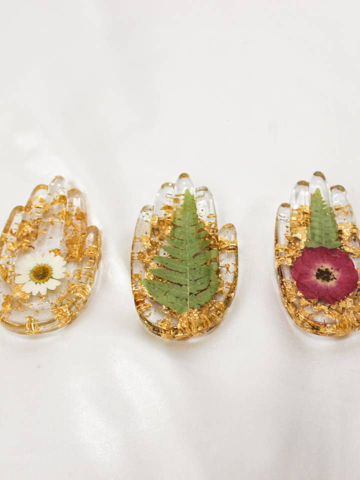 Pressed Flower Hand Trinket Dish for wholesale by The Golden Girl Co.
