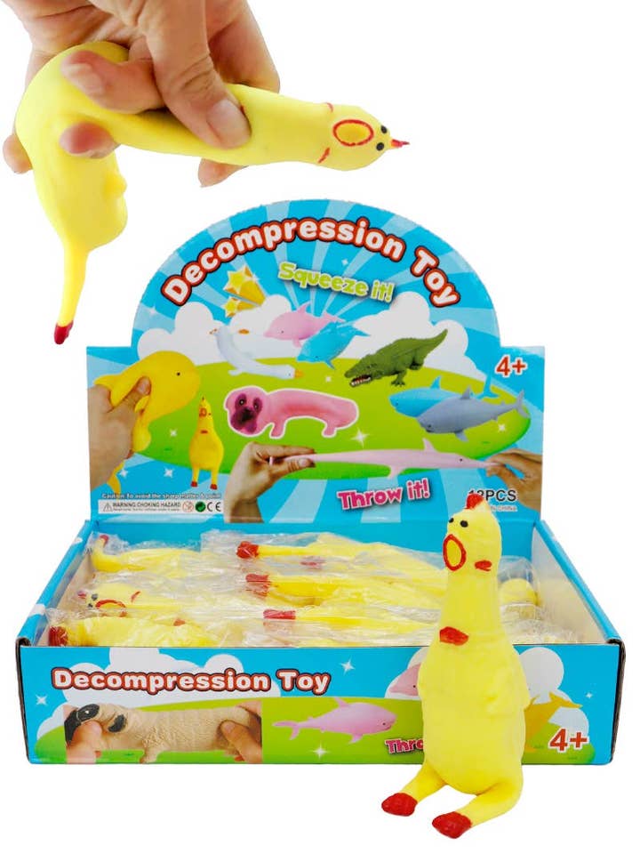 Chicken Kinetic Sand Filled Stretch Pull Squishy for wholesale by Cap Zone