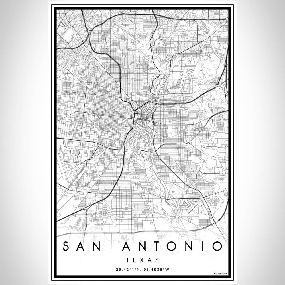 JACE.design - Wholesale Art Print - San Antonio TX Map Print Classic2