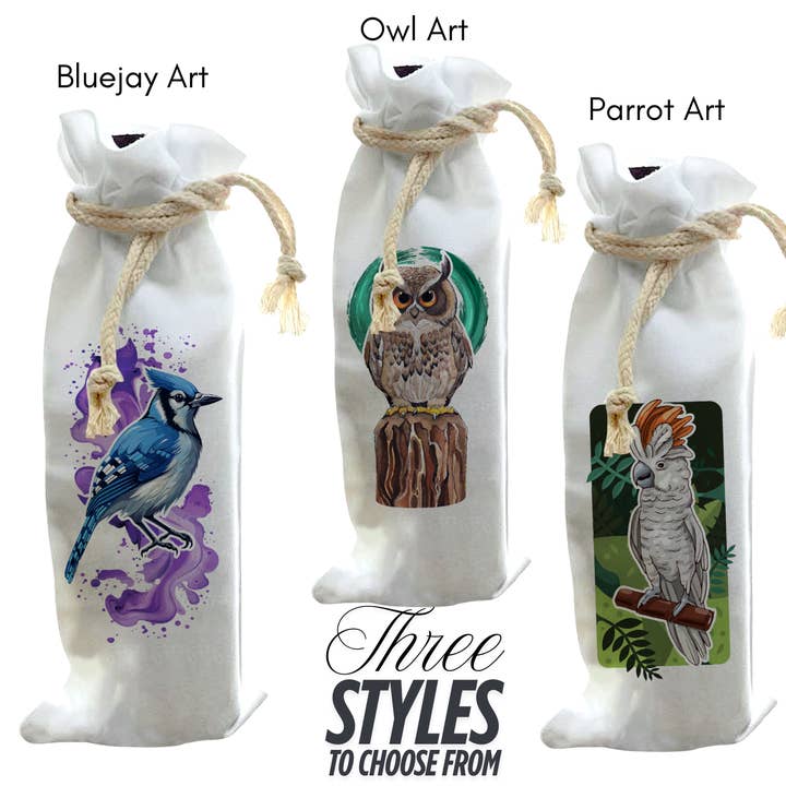 Bottle Bags - Birds, 3 Styles to Choose From for wholesale by Jolitee