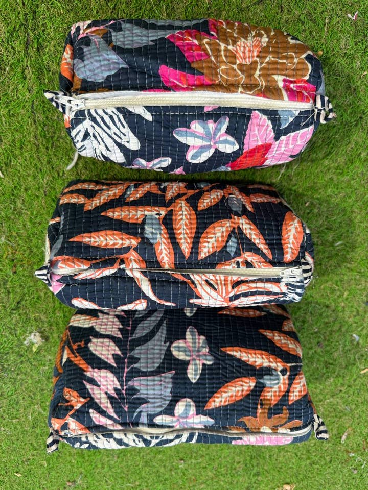 Handblocktryckt väska Sminkväska Quiltad väska Bomullsväskor för wholesale av Bhawana Handicrafts