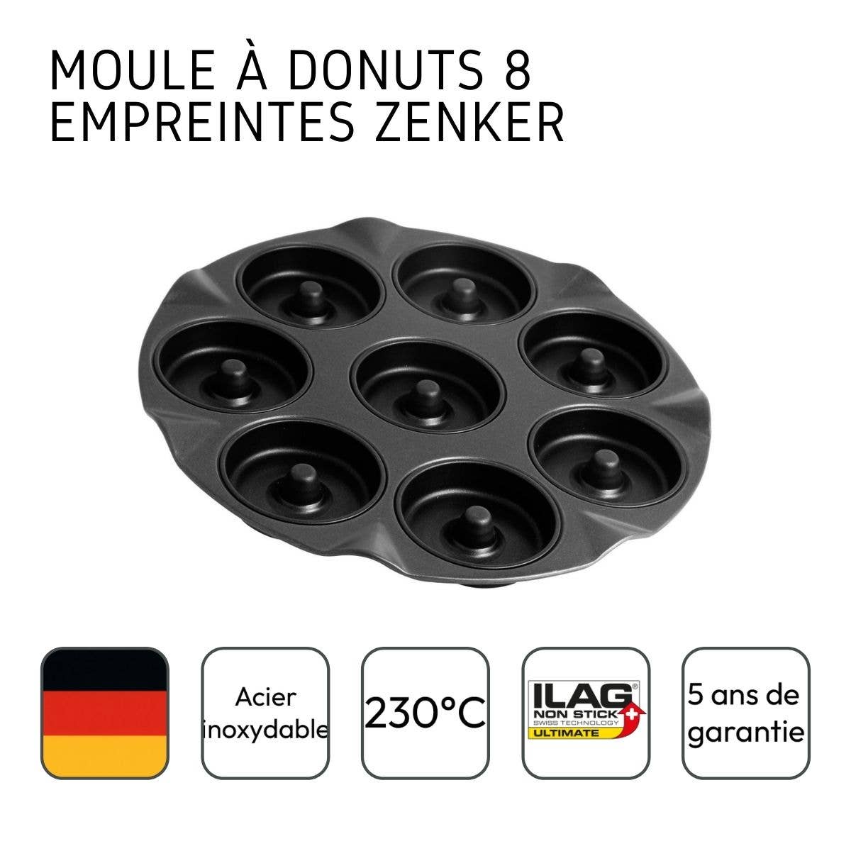 Zenker - Wholesale Cake Pan - Zenker Black Metallic 8 Oven Donuts Mould3