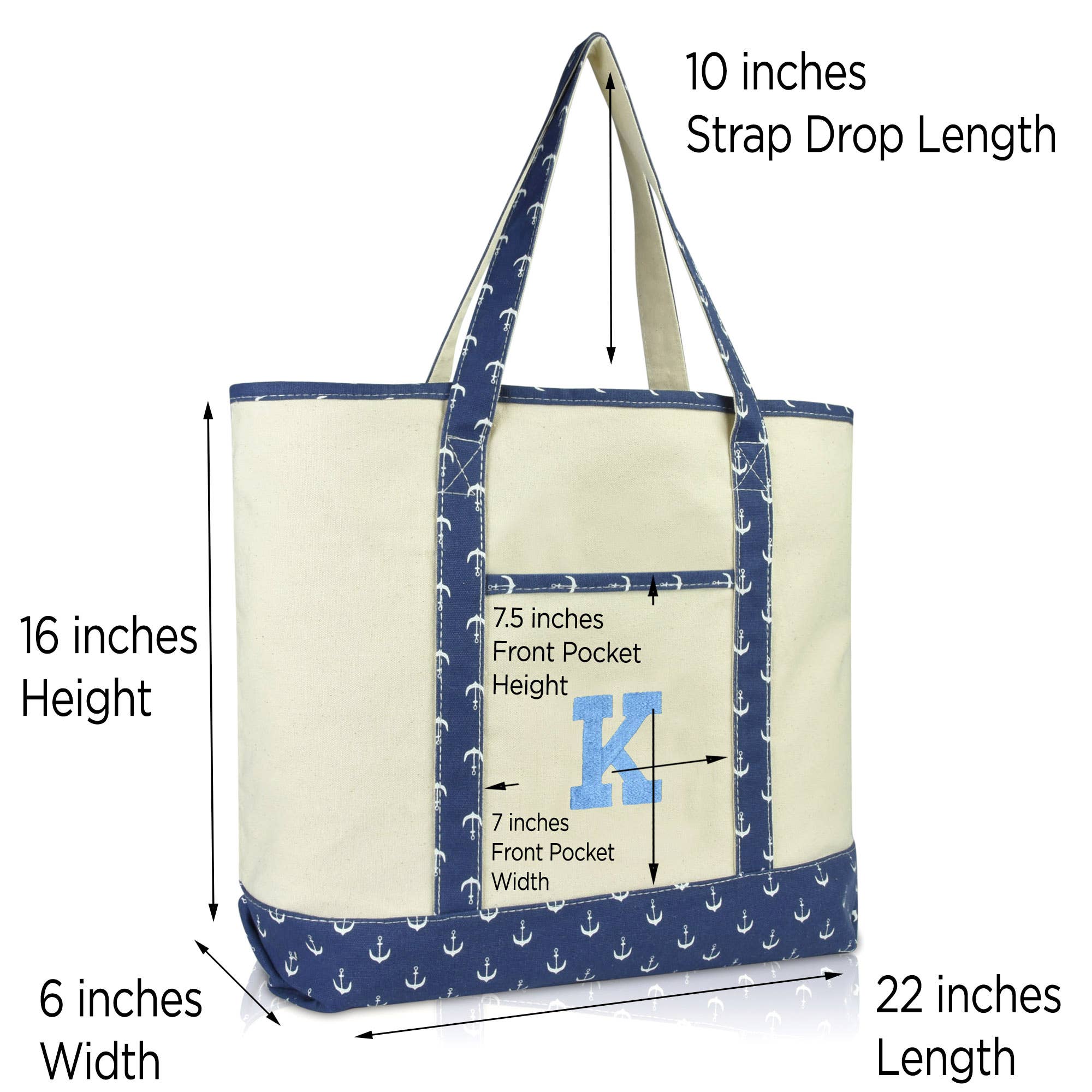 Dalix – wholesale Bärkasse - Dam – DALIX Initial Shoppingväska Personlig Blixtlås Top Letter - K38