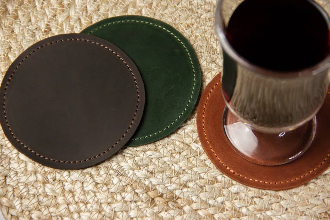 Pikore - Wholesale Onderzetters - Set ronde leren onderzetters5