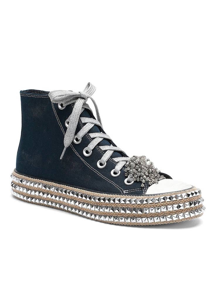 CCOCCI - Wholesale Lifestyle trainers – Women′s - ASH-01 BEDAZZELED DECOR ROCKSTUD PLATFORM HIGH TOP SNEAKERS7