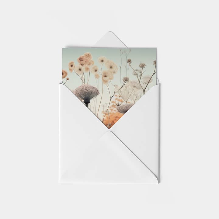 GREETING CARD WILDFLOWERS (15x15CM) for wholesale by Mark My Words