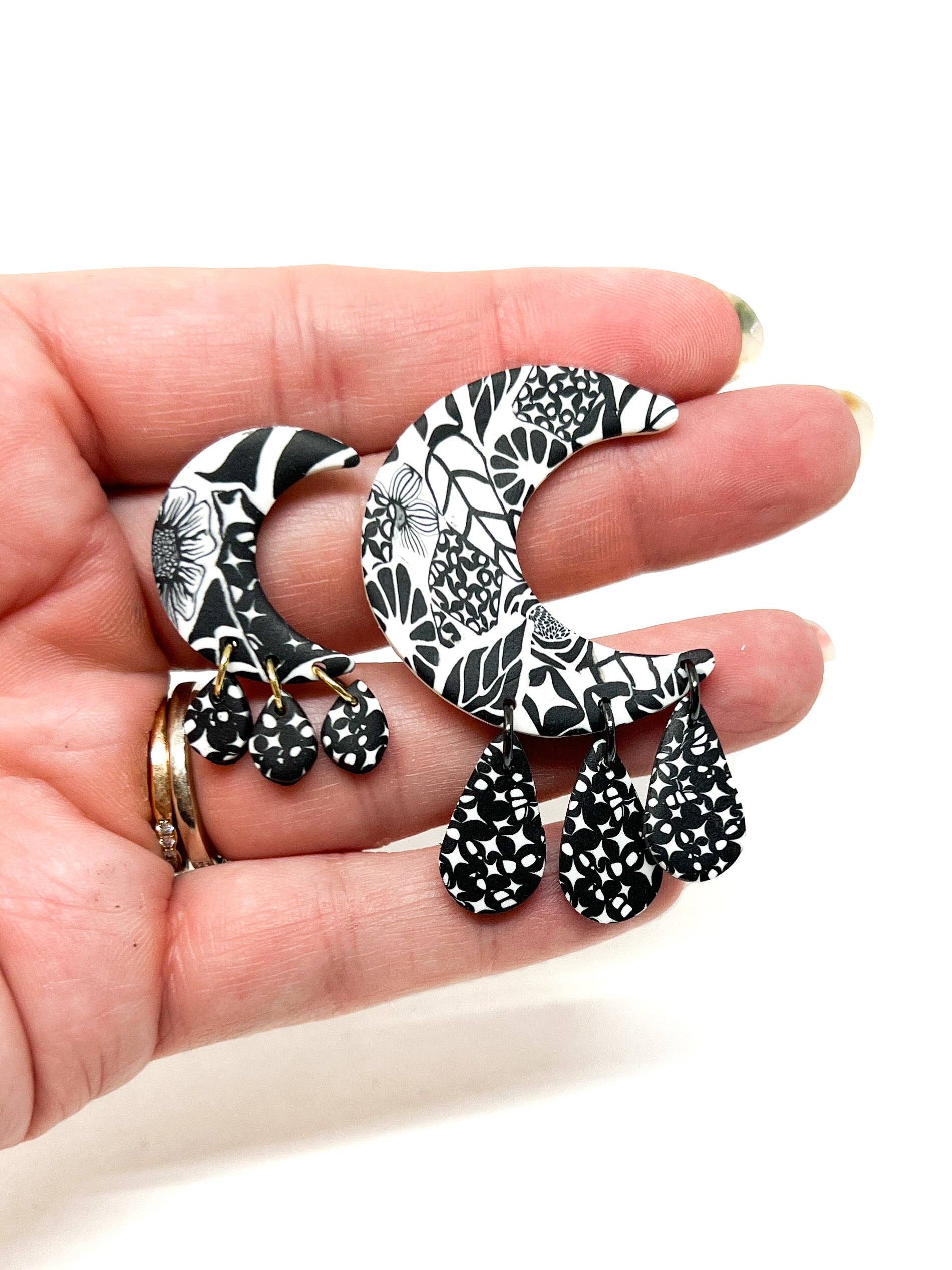 Hillside Studio - Wholesale Dangle Earrings - Luna Earrings -  B & W6