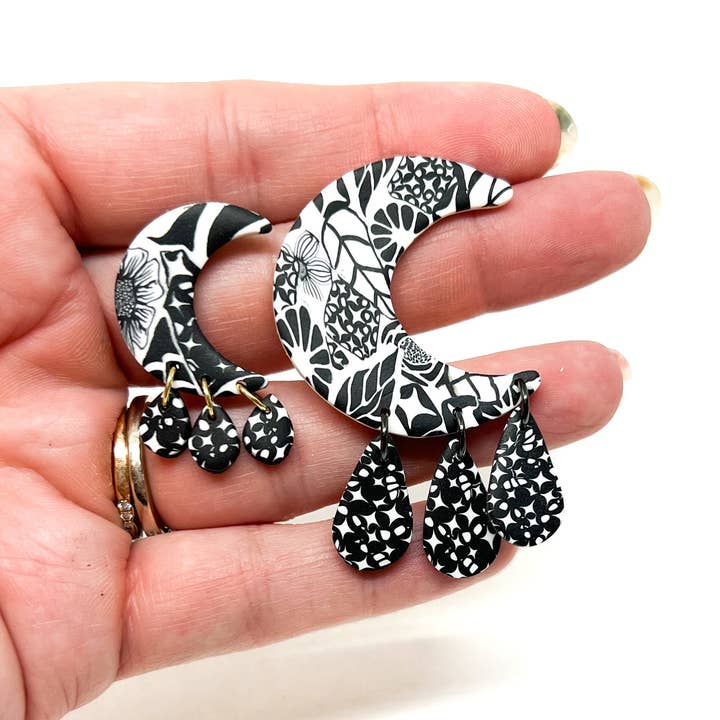 Hillside Studio - Wholesale Dangle Earrings - Luna Earrings - B & W6