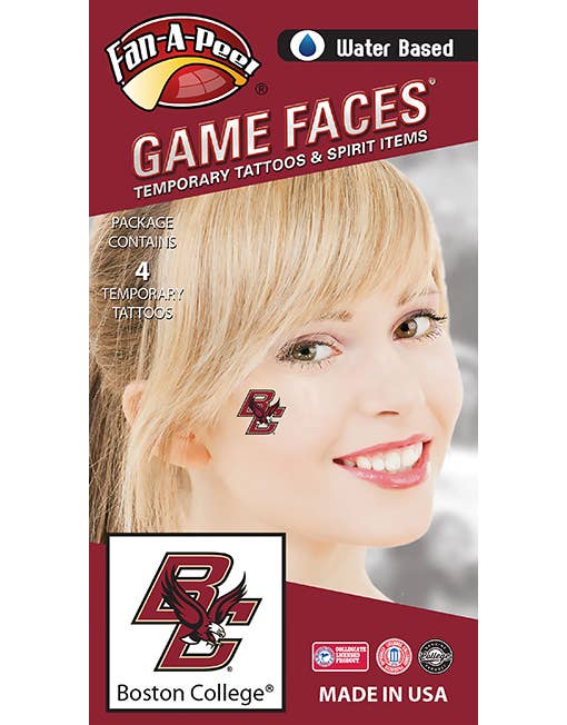 Fanapeel / Gamefaces - Wholesale Temporary Tattoo - Boston College  Game Faces® Temporary Tattoos0