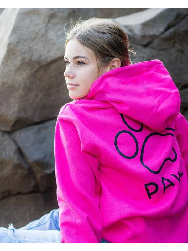 PAWZ - Wholesale Hoodie - Women's - Black Print Classic College Hoodie5