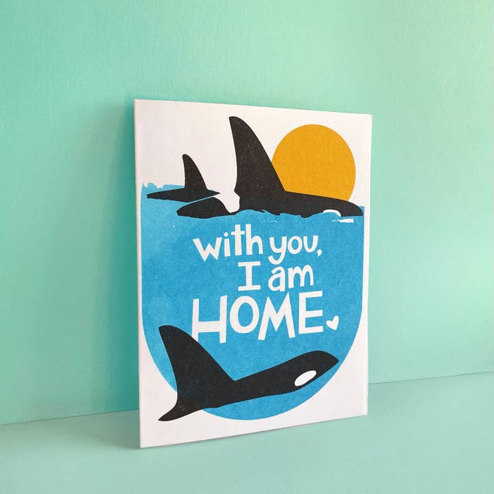 Pier Six Press - Vendita all'ingrosso Biglietti d'amore - Orca Home - Carta d'amore Risograph