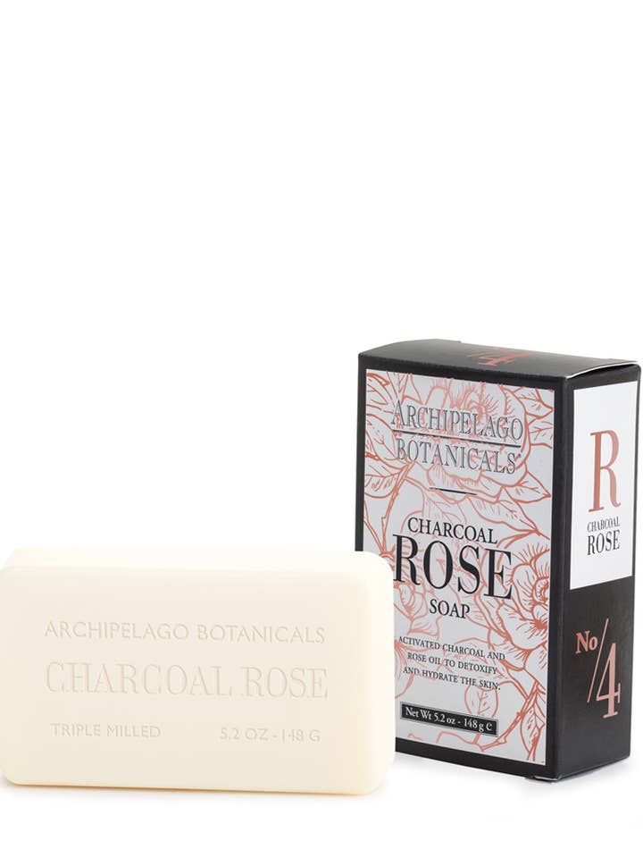 Charcoal Rose All Natural Boxed Soap 5.2 oz for wholesale by Archipelago Fragrences