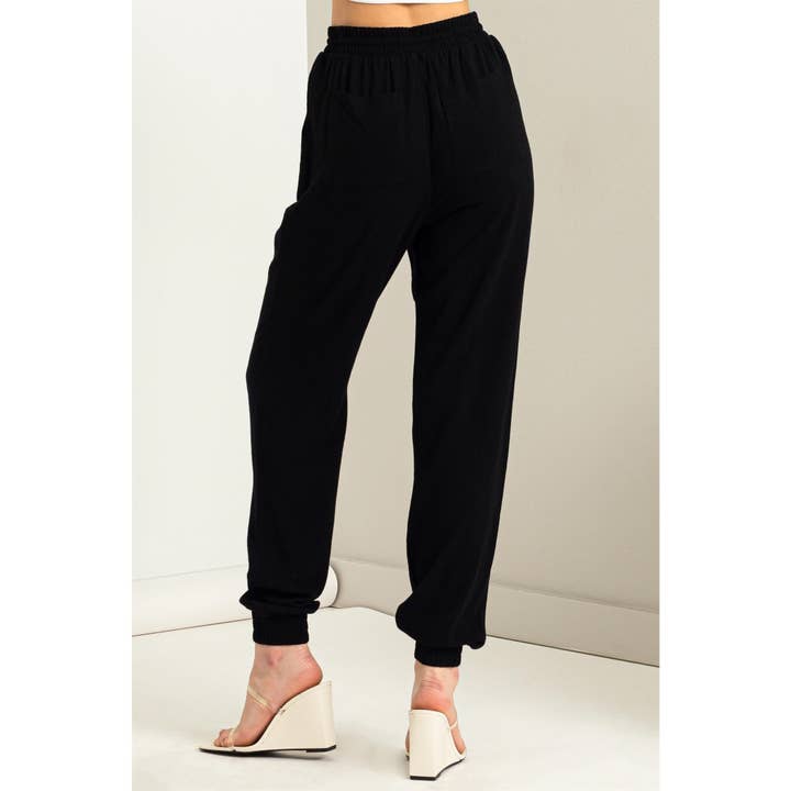 HYFVE - Wholesale Athletic Sweatpants/Joggers - Women's - DZ23A546-Linen Drawstring Jogger Pants