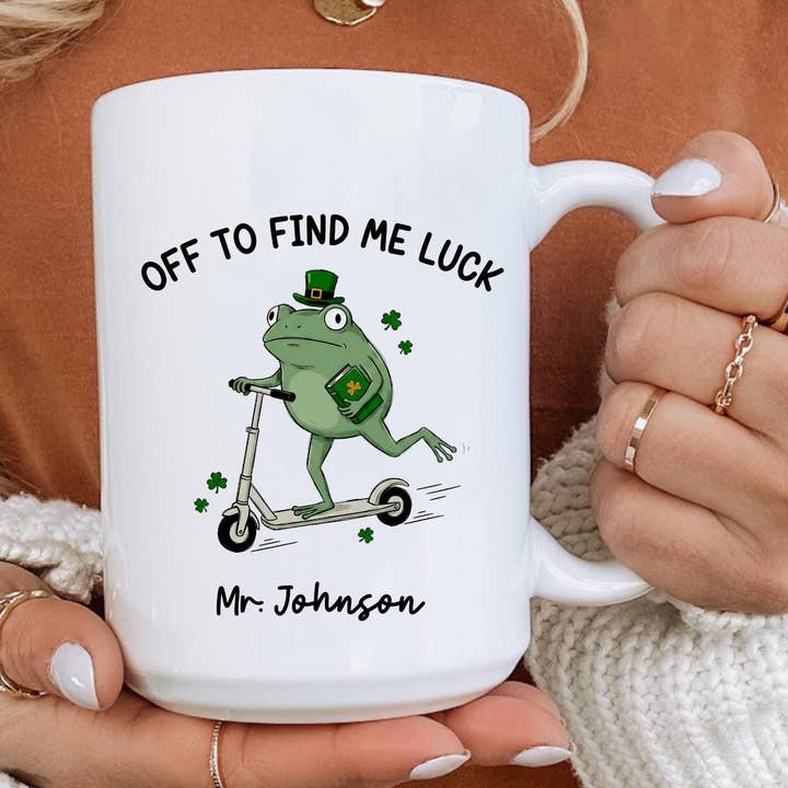 St. Patrick's Day Mok, Iers Cadeau, Gelukkige Kikker Koffiekopje voor wholesale door Tevatino